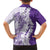 Polynesian Purple Plumeria Lei Hawaiian Shirt with Hammerhead Shark