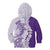 Polynesian Purple Plumeria Lei Kid Hoodie with Hammerhead Shark