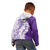 Polynesian Purple Plumeria Lei Kid Hoodie with Hammerhead Shark