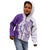 Polynesian Purple Plumeria Lei Kid Hoodie with Hammerhead Shark