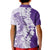 Polynesian Purple Plumeria Lei Kid Polo Shirt with Hammerhead Shark