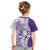 Polynesian Purple Plumeria Lei Kid T Shirt with Hammerhead Shark