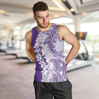 Polynesian Purple Plumeria Lei Men Tank Top with Hammerhead Shark LT7 Purple - Polynesian Pride