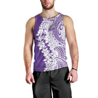 Polynesian Purple Plumeria Lei Men Tank Top with Hammerhead Shark LT7 - Polynesian Pride