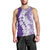 Polynesian Purple Plumeria Lei Men Tank Top with Hammerhead Shark