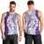 Polynesian Purple Plumeria Lei Men Tank Top with Hammerhead Shark