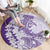 Polynesian Purple Plumeria Lei Round Carpet with Hammerhead Shark