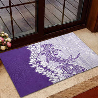 Polynesian Purple Plumeria Lei Rubber Doormat with Hammerhead Shark LT7 - Polynesian Pride