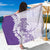 Polynesian Purple Plumeria Lei Sarong with Hammerhead Shark