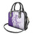 Polynesian Purple Plumeria Lei Shoulder Handbag with Hammerhead Shark