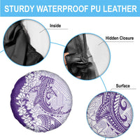 Polynesian Purple Plumeria Lei Spare Tire Cover with Hammerhead Shark LT7 - Polynesian Pride