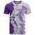 Polynesian Purple Plumeria Lei T Shirt with Hammerhead Shark