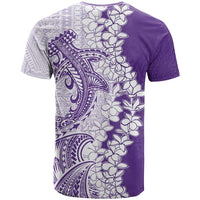 Polynesian Purple Plumeria Lei T Shirt with Hammerhead Shark LT7 - Polynesian Pride