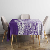 Polynesian Purple Plumeria Lei Tablecloth with Hammerhead Shark LT7 - Polynesian Pride