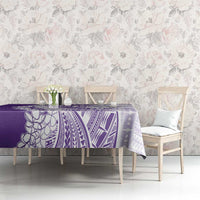 Polynesian Purple Plumeria Lei Tablecloth with Hammerhead Shark LT7 - Polynesian Pride