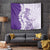 Polynesian Purple Plumeria Lei Tapestry with Hammerhead Shark