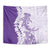 Polynesian Purple Plumeria Lei Tapestry with Hammerhead Shark