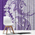 Polynesian Purple Plumeria Lei Window Curtain with Hammerhead Shark