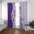 Polynesian Purple Plumeria Lei Window Curtain with Hammerhead Shark