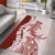 Polynesian Crimson Plumeria Lei Area Rug with Hammerhead Shark