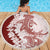 Polynesian Crimson Plumeria Lei Beach Blanket with Hammerhead Shark