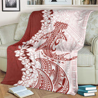 Polynesian Crimson Plumeria Lei Blanket with Hammerhead Shark LT7 - Polynesian Pride