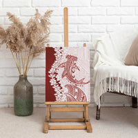 Polynesian Crimson Plumeria Lei Canvas Wall Art with Hammerhead Shark LT7 - Polynesian Pride