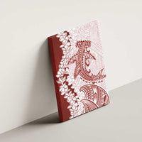 Polynesian Crimson Plumeria Lei Canvas Wall Art with Hammerhead Shark LT7 - Polynesian Pride