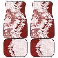 Polynesian Crimson Plumeria Lei Car Mats with Hammerhead Shark LT7 - Polynesian Pride