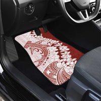 Polynesian Crimson Plumeria Lei Car Mats with Hammerhead Shark LT7 - Polynesian Pride