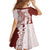 Polynesian Crimson Plumeria Lei Family Matching Off Shoulder Short Dress and Hawaiian Shirt with Hammerhead Shark