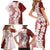 Polynesian Crimson Plumeria Lei Family Matching Short Sleeve Bodycon Dress and Hawaiian Shirt with Hammerhead Shark