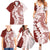 Polynesian Crimson Plumeria Lei Family Matching Summer Maxi Dress and Hawaiian Shirt with Hammerhead Shark