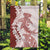 Polynesian Crimson Plumeria Lei Garden Flag with Hammerhead Shark