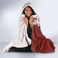 Polynesian Crimson Plumeria Lei Hooded Blanket with Hammerhead Shark LT7 - Polynesian Pride