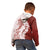 Polynesian Crimson Plumeria Lei Kid Hoodie with Hammerhead Shark