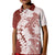 Polynesian Crimson Plumeria Lei Kid Polo Shirt with Hammerhead Shark