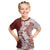 Polynesian Crimson Plumeria Lei Kid T Shirt with Hammerhead Shark