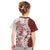 Polynesian Crimson Plumeria Lei Kid T Shirt with Hammerhead Shark