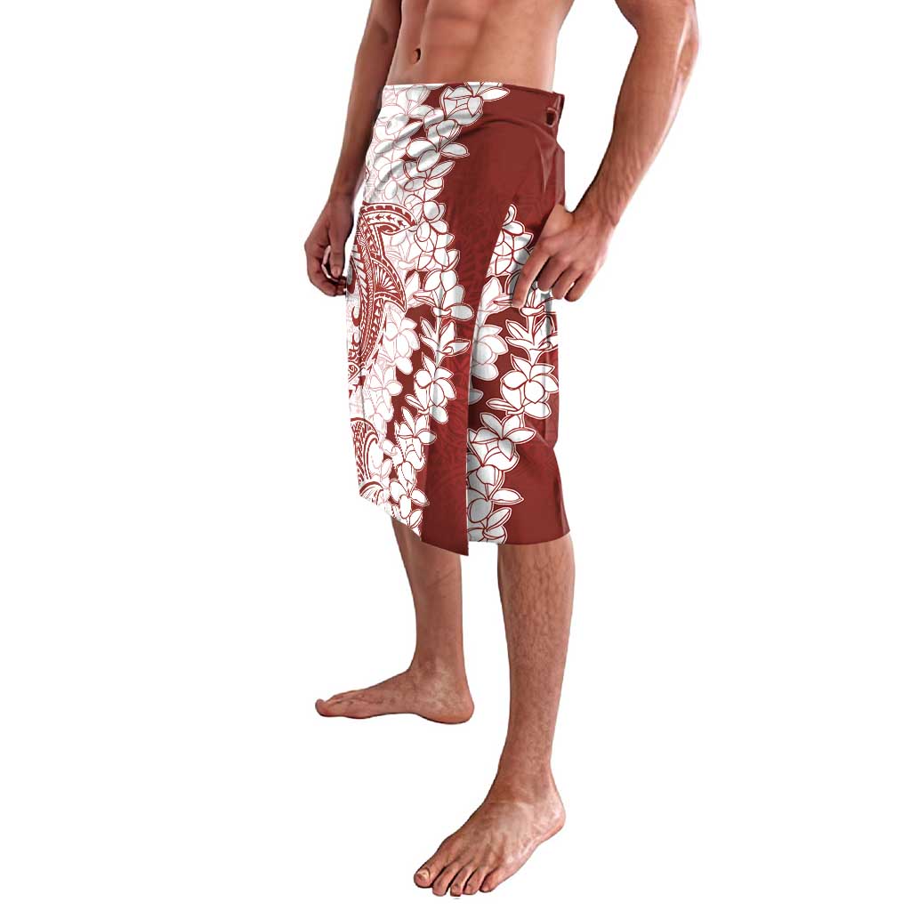 Polynesian Crimson Plumeria Lei Lavalava with Hammerhead Shark LT7 - Polynesian Pride