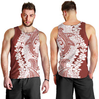 Polynesian Crimson Plumeria Lei Men Tank Top with Hammerhead Shark LT7 - Polynesian Pride