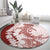 Polynesian Crimson Plumeria Lei Round Carpet with Hammerhead Shark