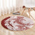 Polynesian Crimson Plumeria Lei Round Carpet with Hammerhead Shark