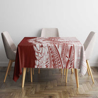 Polynesian Crimson Plumeria Lei Tablecloth with Hammerhead Shark LT7 - Polynesian Pride