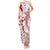 Polynesian Crimson Plumeria Lei Tank Maxi Dress with Hammerhead Shark