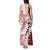 Polynesian Crimson Plumeria Lei Tank Maxi Dress with Hammerhead Shark