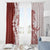 Polynesian Crimson Plumeria Lei Window Curtain with Hammerhead Shark