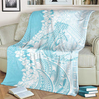 Polynesian Turquoise Plumeria Lei Blanket with Hammerhead Shark LT7 - Polynesian Pride
