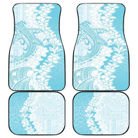 Polynesian Turquoise Plumeria Lei Car Mats with Hammerhead Shark LT7 - Polynesian Pride
