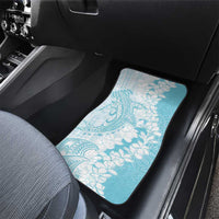 Polynesian Turquoise Plumeria Lei Car Mats with Hammerhead Shark LT7 - Polynesian Pride